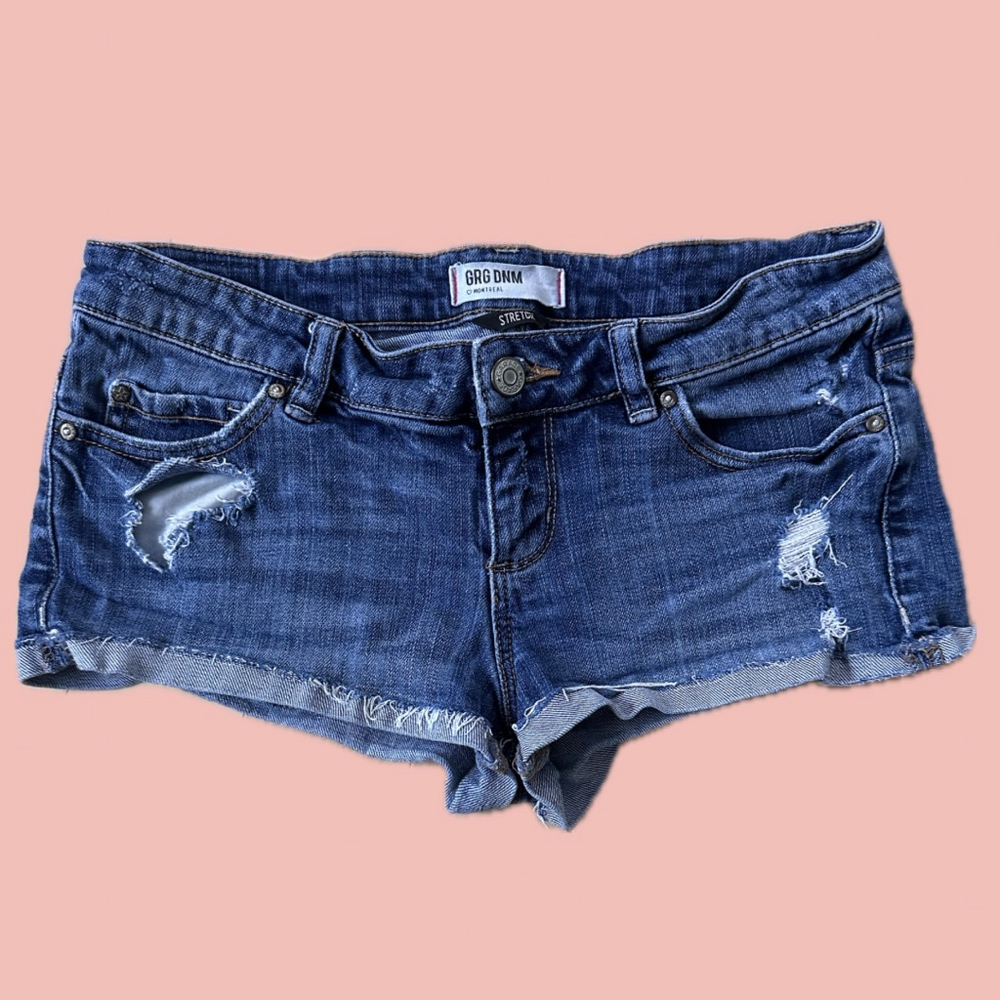 Garage Y2K Micro Mini Denim Shorts 2000s Low Rise Stretch Juniors 7